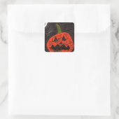 Beängstigender Glitzer Jack o' Lantern Quadratischer Aufkleber (Tasche)