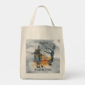 Beängstigender Gnome Halloween Trick oder Treattot Tragetasche (Rückseite)