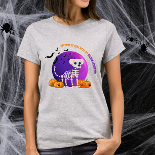 Beängstigender Golden Retriever Halloween Full Moo T-Shirt