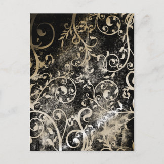 Beängstigender gotischer Grunge-Polterabend Damask Einladungspostkarte