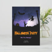 Beängstigender Graveyard - Einladung (Stehend Vorderseite)