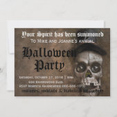 Beängstigender griechischer Schädel mit HutHallowe Einladung (Vorderseite)