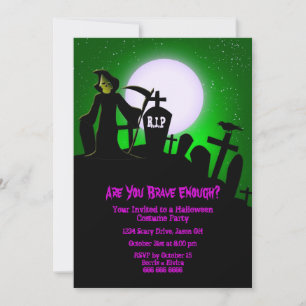 Beängstigender Grim Sensenmann Halloween-Party Ein Einladung