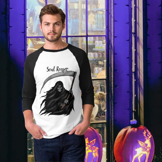 Beängstigender Grim-Sensenmann mit Scythe Hallowee T-Shirt