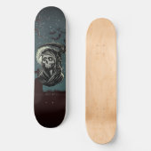 Beängstigender grimmiger Sensenmann Vollmond Fried Skateboard (Vorderseite)
