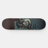 Beängstigender grimmiger Sensenmann Vollmond Fried Skateboard (Horizontal)