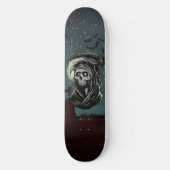 Beängstigender grimmiger Sensenmann Vollmond Fried Skateboard (Vorderseite)