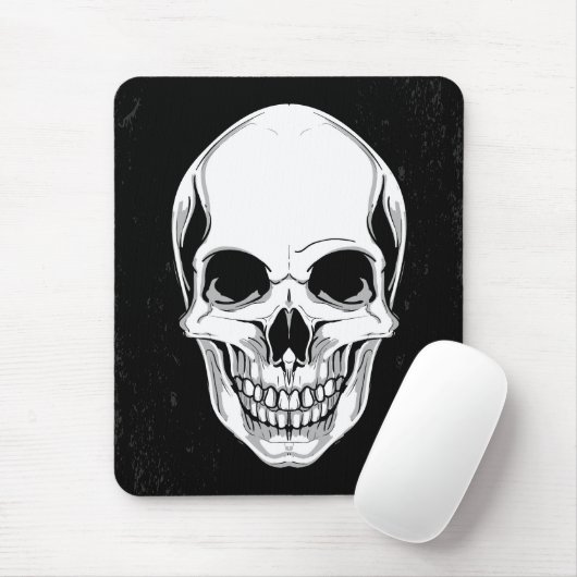Beängstigender grinsender Schädel auf Mousepad (Mit Mouse)
