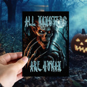 Beängstigender gruseliger Horror untotes Monster,  Postkarte