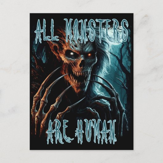 Beängstigender gruseliger Horror untotes Monster,  Postkarte (Vorderseite)