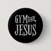 Beängstigender Gym und Christliches Training Jesu Button (Vorderseite)