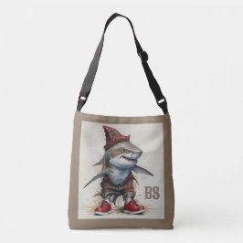 beängstigender Hai in Scottish Disguise - Tartan s Tragetaschen Mit Langen Trägern