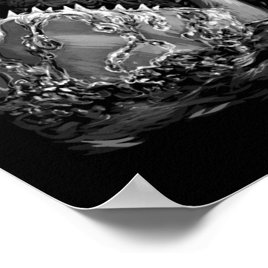 Beängstigender Hai Poster (Ecke)