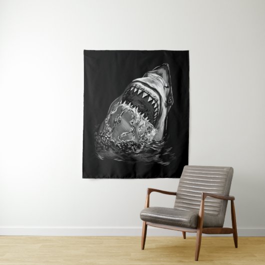 Beängstigender Hai Wandteppich (Beispiel)