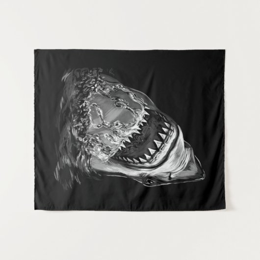 Beängstigender Hai Wandteppich (Vorderseite (Horizontal))