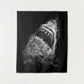 Beängstigender Hai Wandteppich (Vorderseite)