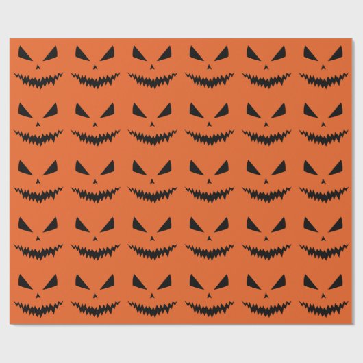 Beängstigender Halloween-Jack OLantern-Schwarz-Ges Geschenkpapier (Flach)