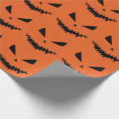 Beängstigender Halloween-Jack OLantern-Schwarz-Ges Geschenkpapier (Ecke)