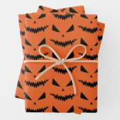 Beängstigender Halloween-Jack OLantern-Schwarz-Ges Geschenkpapier Set (Beispiel)