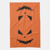 Beängstigender Halloween-Jack OLantern-Schwarz-Ges Geschirrtuch (Vertikal)