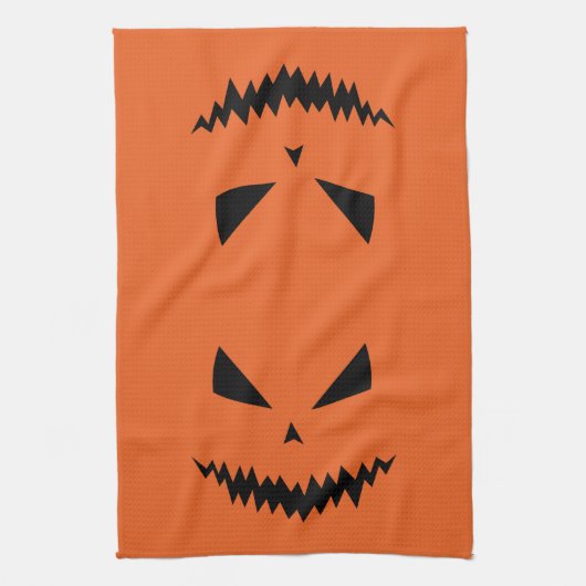 Beängstigender Halloween-Jack OLantern-Schwarz-Ges Geschirrtuch (Vertikal)