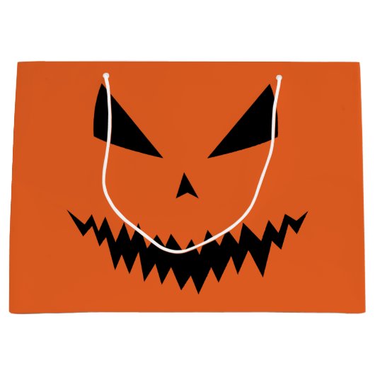 Beängstigender Halloween-Jack OLantern-Schwarz-Ges Große Geschenktüte (Vorderseite)