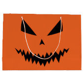 Beängstigender Halloween-Jack OLantern-Schwarz-Ges Große Geschenktüte (Rückseite)