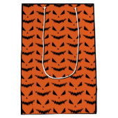 Beängstigender Halloween-Jack OLantern-Schwarz-Ges Mittlere Geschenktüte (Rückseite)