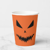 Beängstigender Halloween-Jack OLantern-Schwarz-Ges Pappbecher (Rückseite)