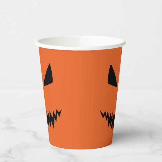 Beängstigender Halloween-Jack OLantern-Schwarz-Ges Pappbecher (Links)