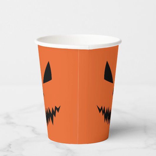 Beängstigender Halloween-Jack OLantern-Schwarz-Ges Pappbecher (Rechts)