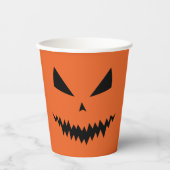 Beängstigender Halloween-Jack OLantern-Schwarz-Ges Pappbecher (Vorderseite)
