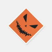 Beängstigender Halloween-Jack OLantern-Schwarz-Ges Serviette (Ecke)