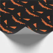 Beängstigender Halloween-Jack OLantern-Schwarz Geschenkpapier (Ecke)