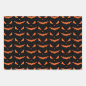 Beängstigender Halloween-Jack OLantern-Schwarz Geschenkpapier Set (Vorderseite)