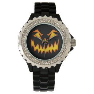 Beängstigender Halloween-Kürbis Armbanduhr