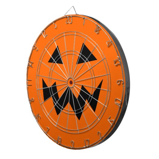 Beängstigender Halloween-Kürbis schnitzender Dartscheibe (Vorderseite rechts)
