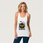 Beängstigender Halloween-Kürbis Tank Top (Vorderseite Vollansicht)