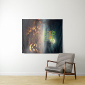 Beängstigender Halloween-Kürbispfch Wandteppich (Beispiel (Horizontal))