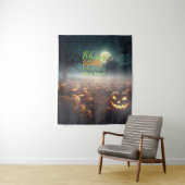 Beängstigender Halloween-Kürbispfch Wandteppich (Beispiel)