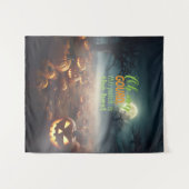 Beängstigender Halloween-Kürbispfch Wandteppich (Vorderseite (Horizontal))