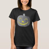 Beängstigender Halloween Pumpkin Schwarz-Weiß-T - T-Shirt (Vorderseite)