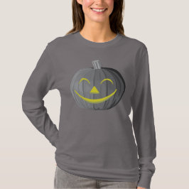 Beängstigender Halloween Pumpkin Schwarz-Weiß-T -  T-Shirt