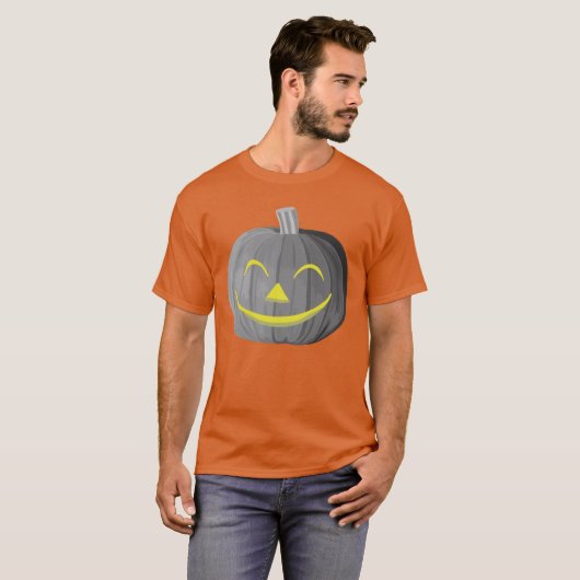 Beängstigender Halloween Pumpkin Schwarz-Weiß-T -  T-Shirt (Vorne ganz)