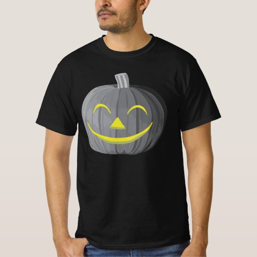 Beängstigender Halloween Pumpkin Schwarz-Weiß-T - T-Shirt (Vorderseite)