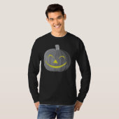 Beängstigender Halloween Pumpkin Schwarz-Weiß-T - T-Shirt (Vorne ganz)