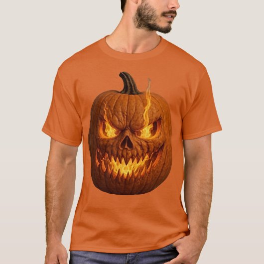 Beängstigender Halloween Pumpkin von Focuslon T-Shirt (Vorderseite)