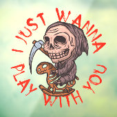 Beängstigender Halloween Skull Grim Sensenmann Fensteraufkleber (Blatt 3)