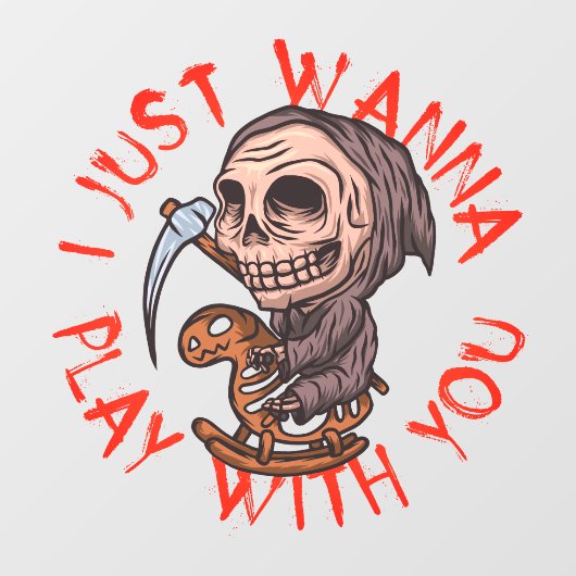 Beängstigender Halloween Skull Grim Sensenmann Fensteraufkleber (Blatt)