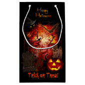 Beängstigender Halloween-Trick oder Treat-Geschenk Kleine Geschenktüte (Rückseite)